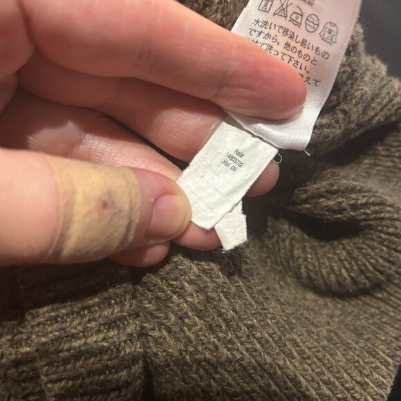 Vintage Eddie Bauer Brown Knit Sweater Men’s L 4 Button Fisherman Cabin Cozy - Picture 5 of 7